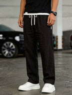 Heren Casual Broek met Trekkoord en Linnen Look Montarello