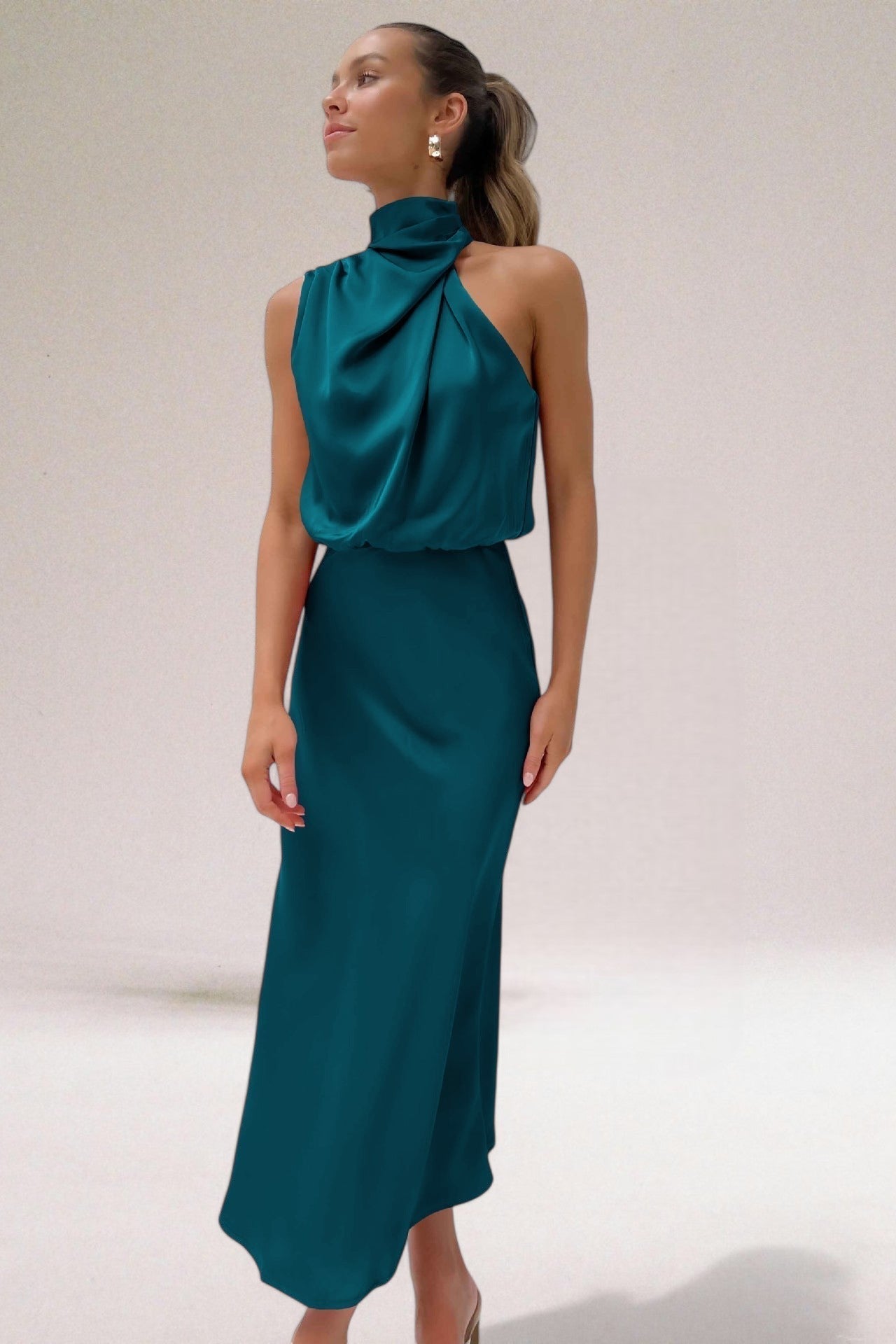 Dames Halter Jurk Maxi