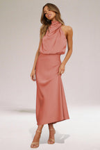 Dames Halter Jurk Maxi