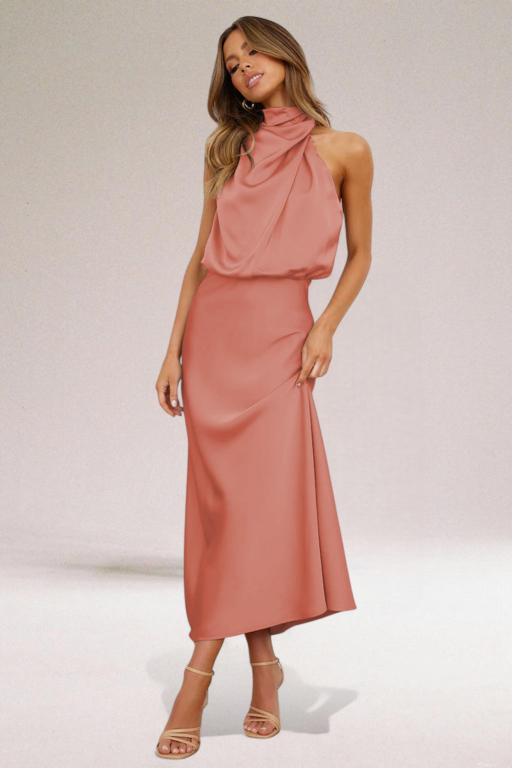 Dames Halter Jurk Maxi