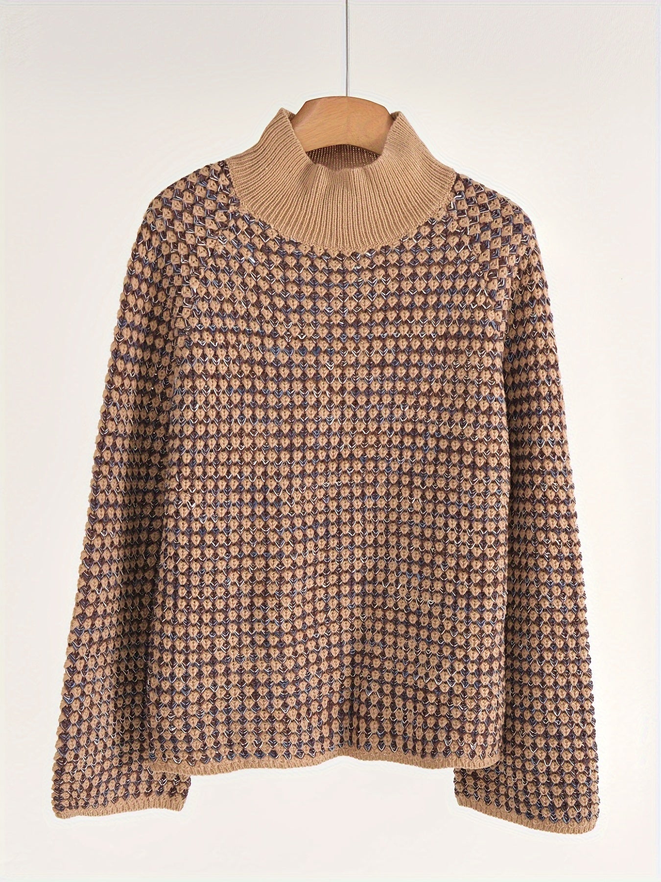 Carina Trui | Dames Herfst Gebreide Trui met Structuur