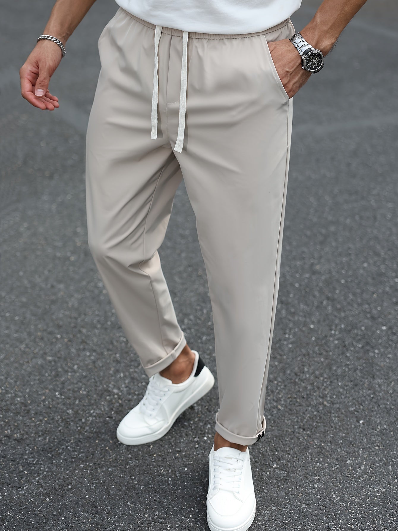 Heren Tapered Comfort Broek met Trekkoord Montarello