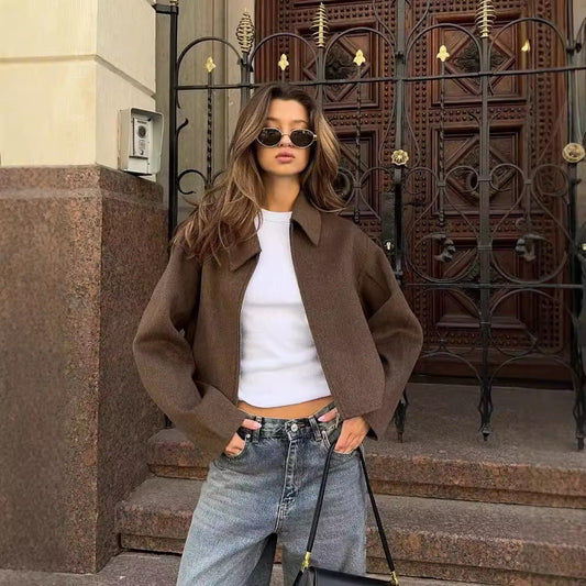 Zaara Jas | Herfst Cropped Wolmix Jas