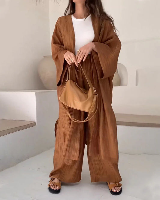 Minerva Set | Los geplooid topje & broek set