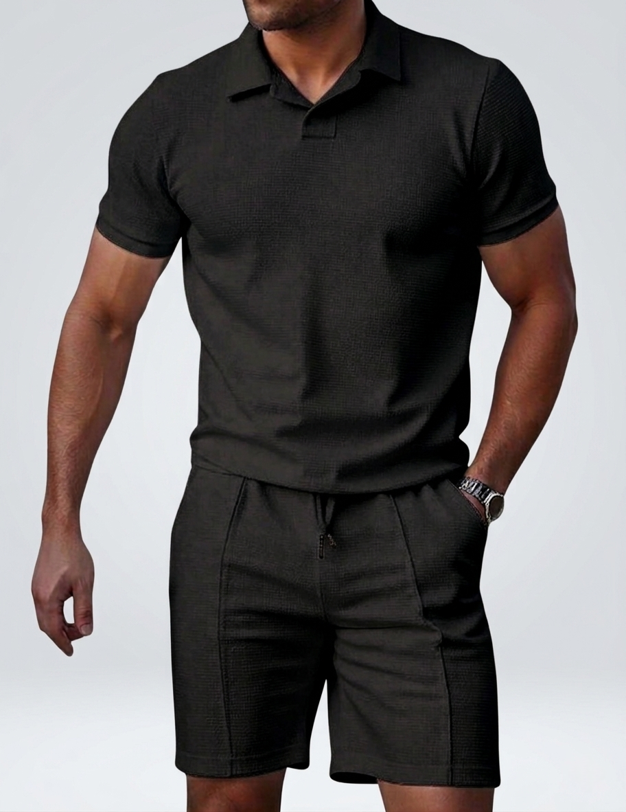 Heren Polo en Shorts Set Ademend