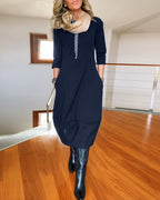Dames Midi Jurk Elegante Pasvorm