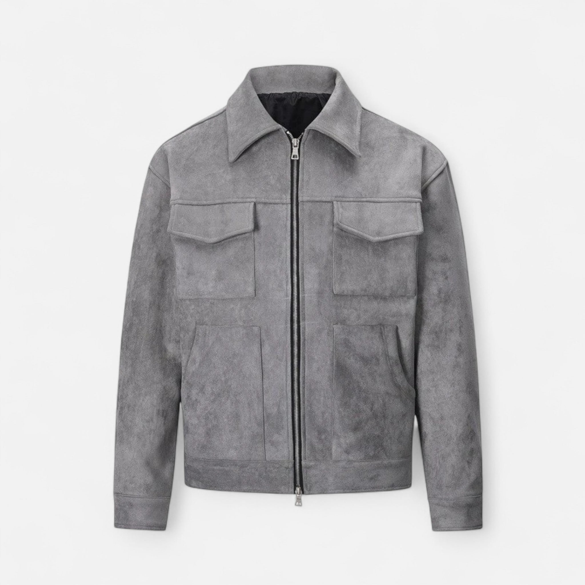 Heren Suède Utility Jas Klassieke Stijl