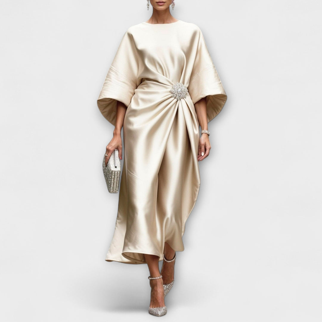 Dames Luxe Maxi Jurk met Satijnen Glans