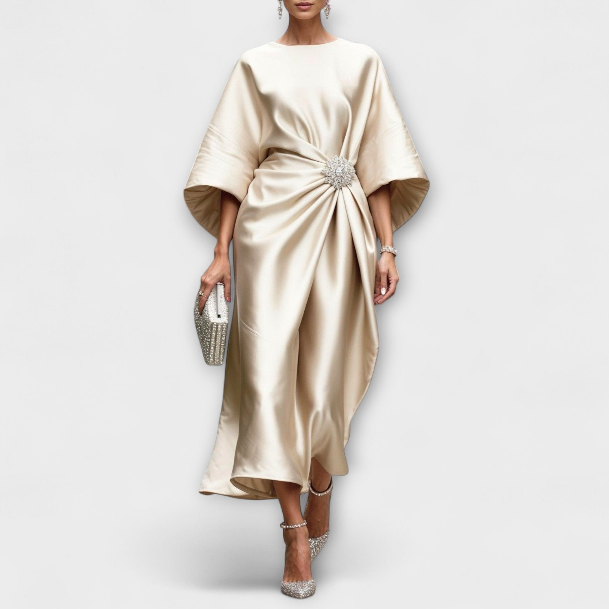 Women's Luxury Maxi Dress with Satin Sheen
