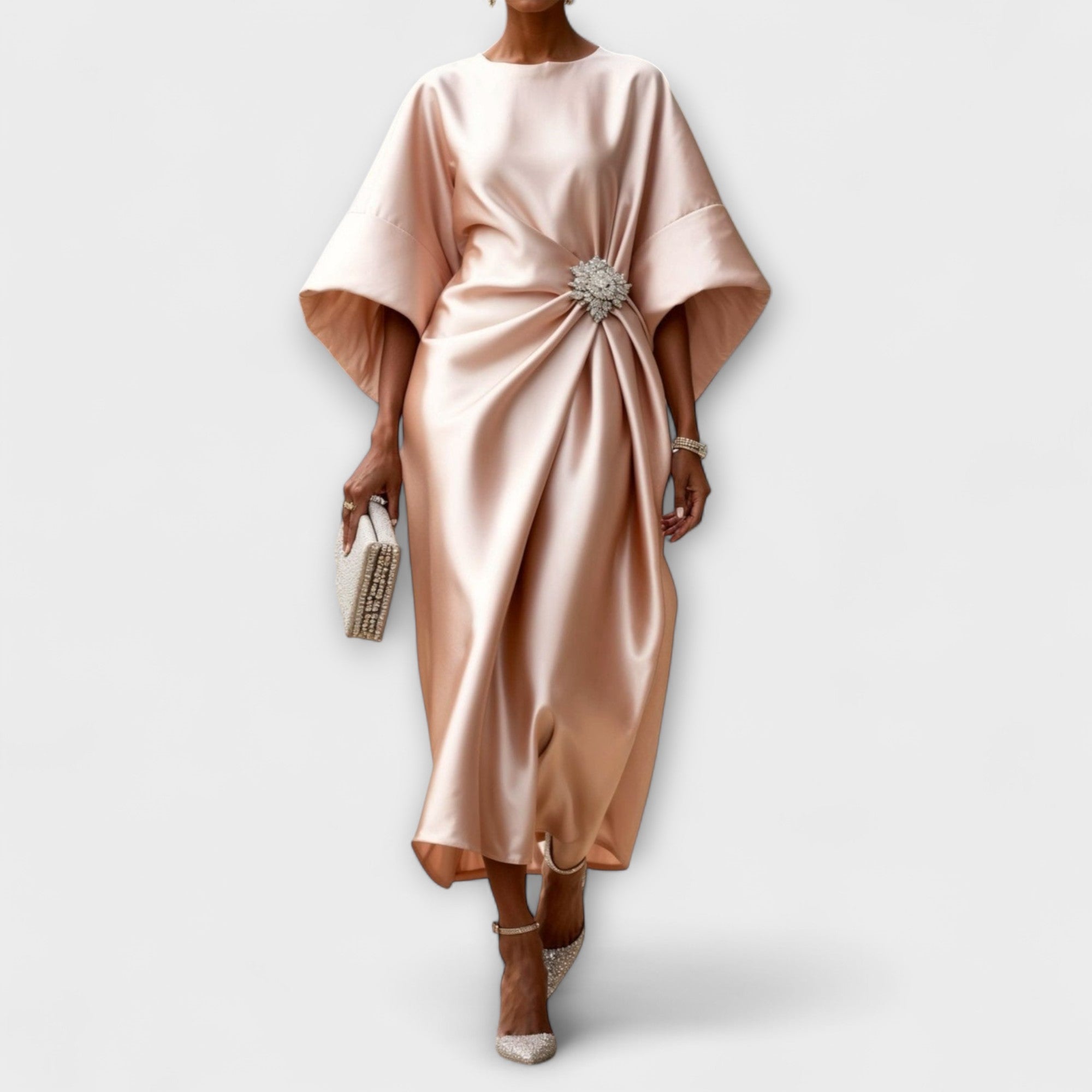 Women's Luxury Maxi Dress with Satin Sheen