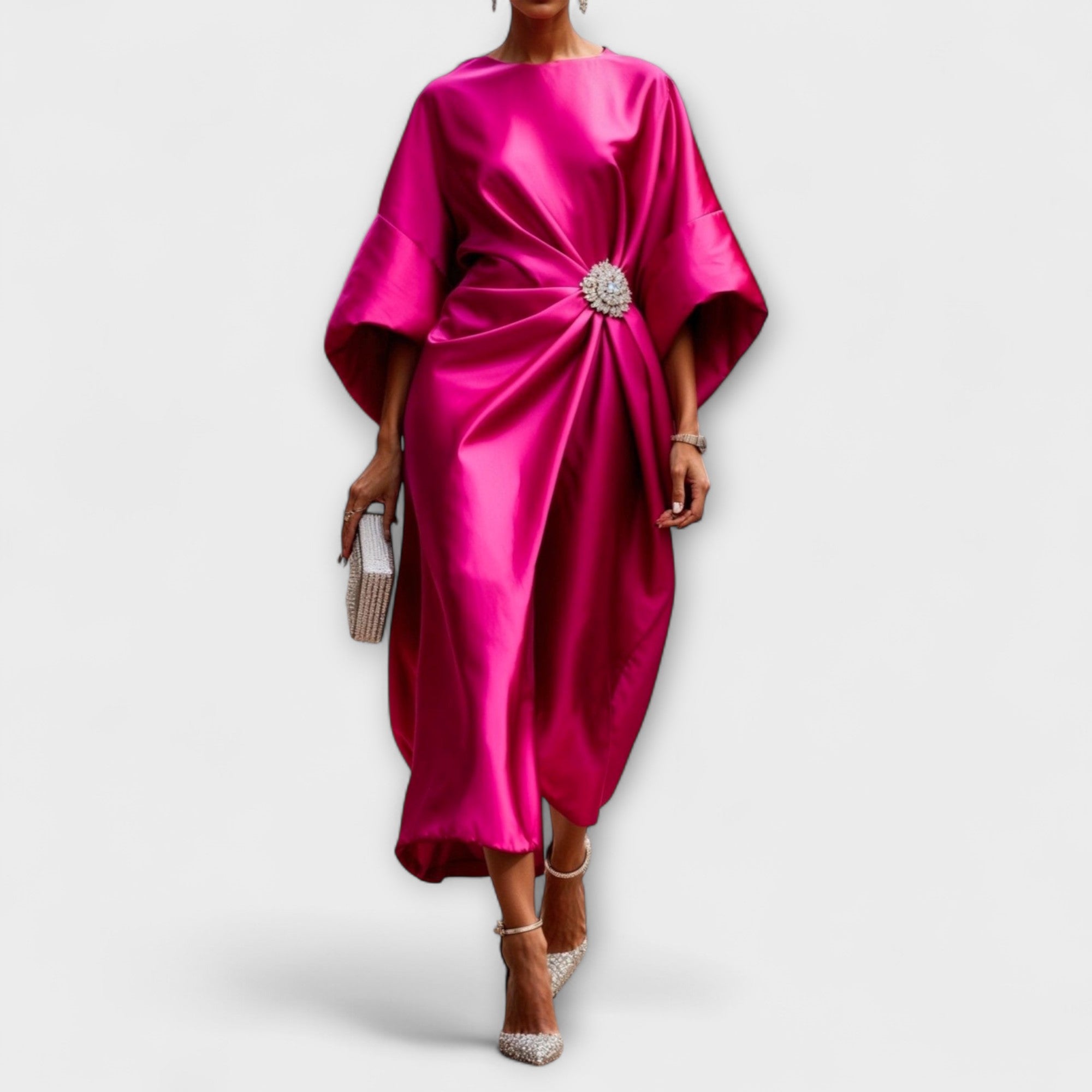 Women's Luxury Maxi Dress with Satin Sheen