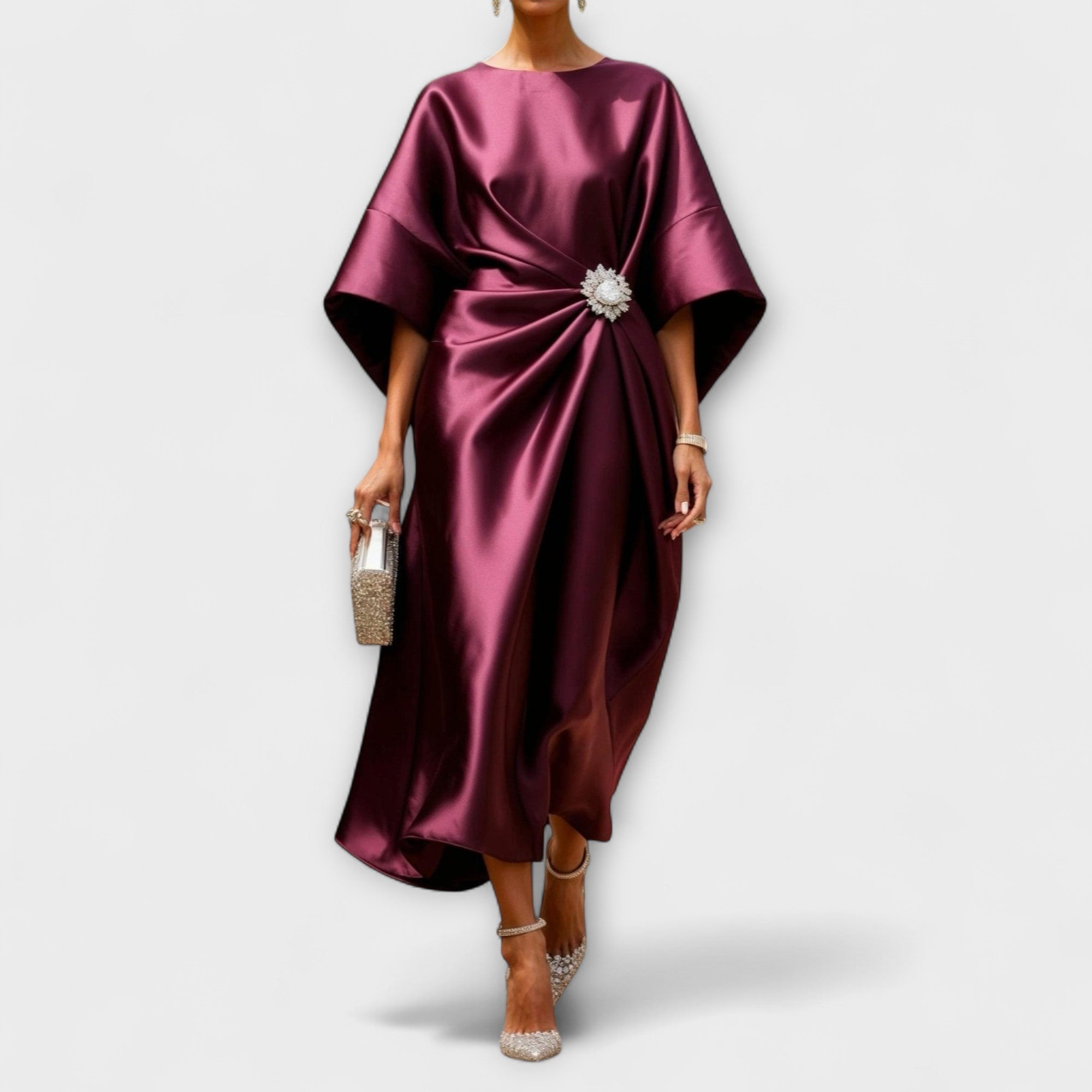 Women's Luxury Maxi Dress with Satin Sheen