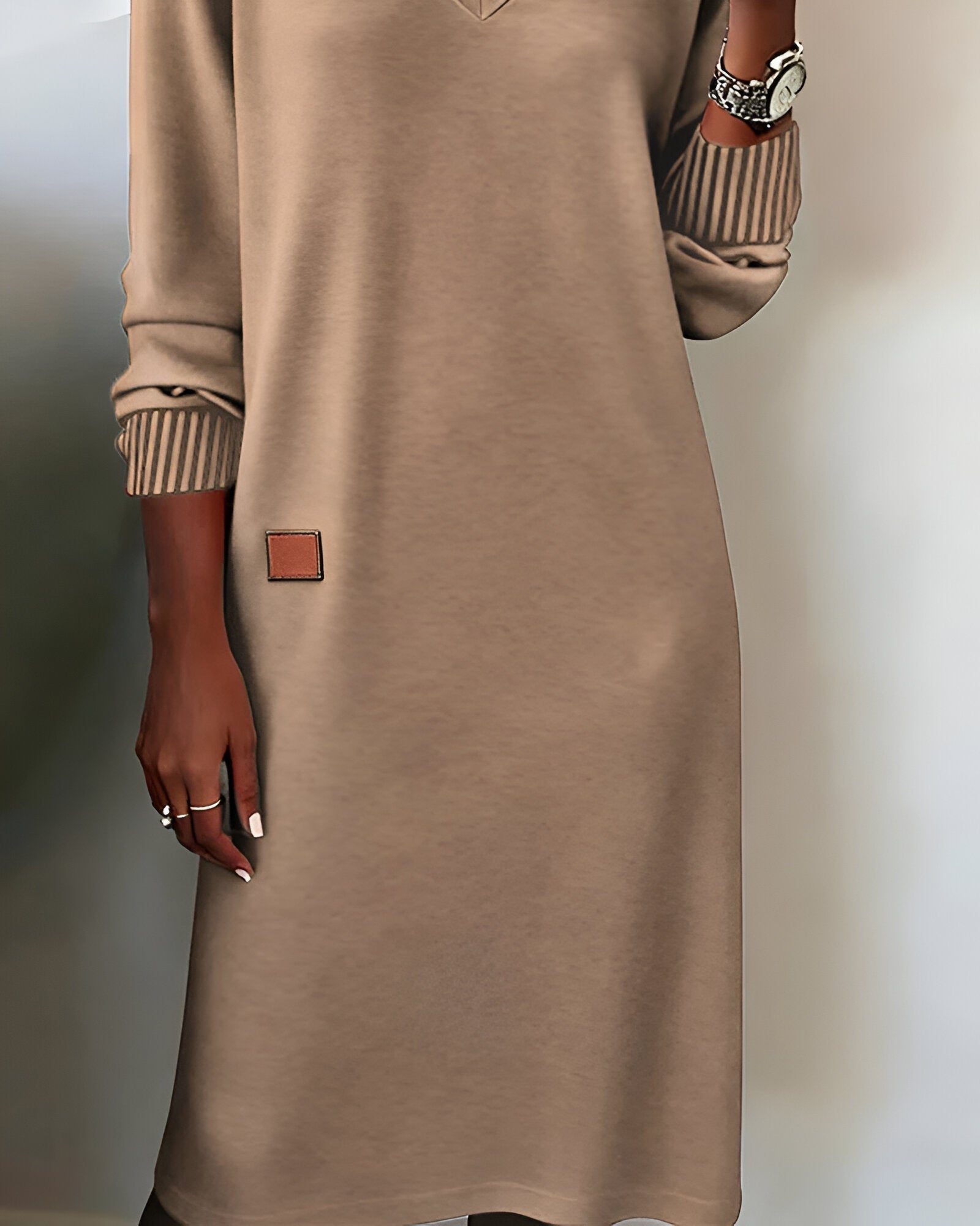 Dames Midi Jurk Minimalistisch
