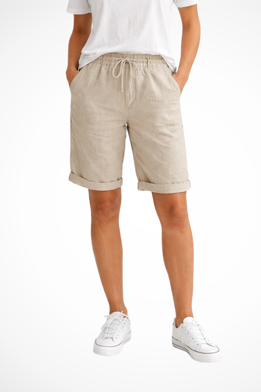 Dames Linnen Capri Broek Relaxed Fit