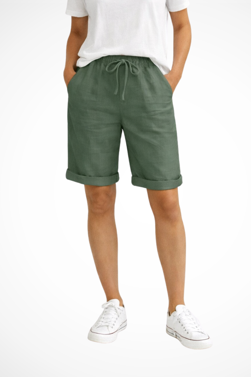 Dames Linnen Capri Broek Relaxed Fit