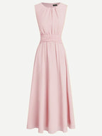 Dames Mouwloze A Lijn Maxi Jurk Chiffon
