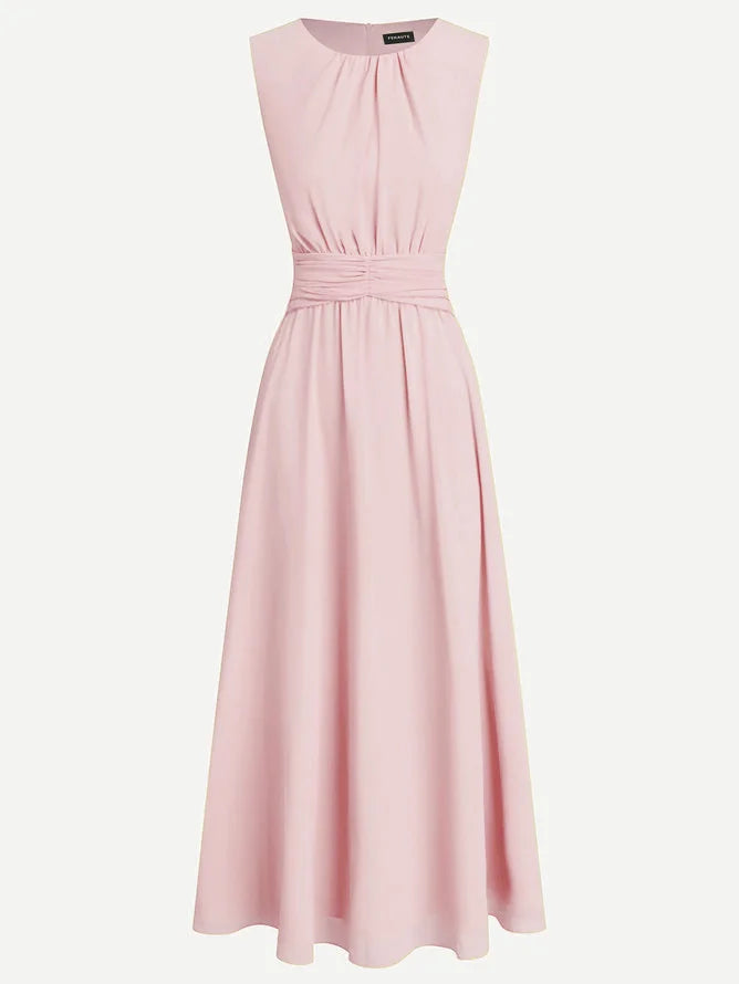 Dames Mouwloze A Lijn Maxi Jurk Chiffon