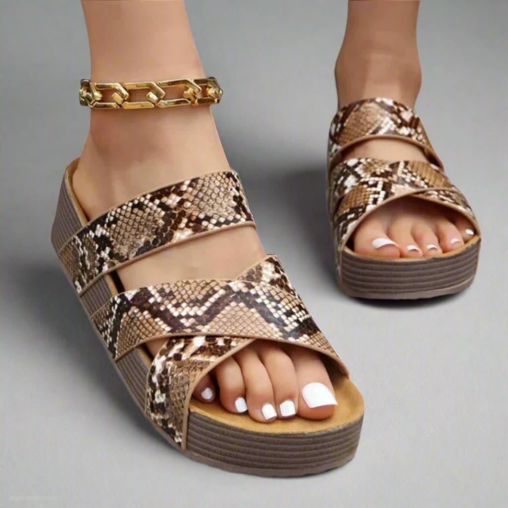 Dames Platform Sandalen met Kruisbandjes