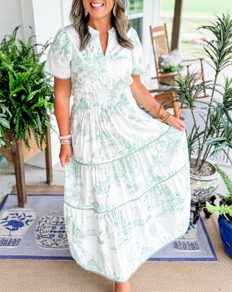 Dames Toile Maxi Jurk Klassiek