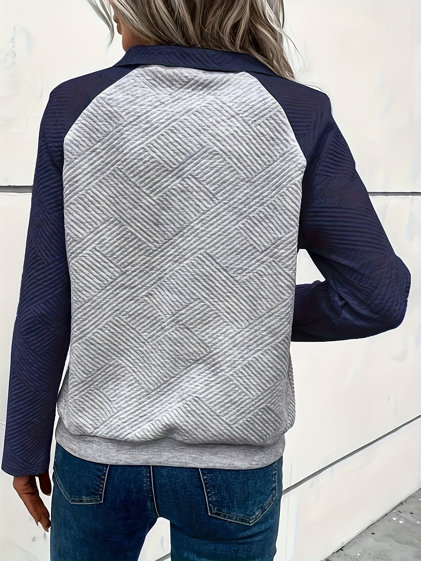 Daphne Sweatshirt | Dames Herfst Twee-Tone Sweatshirt met Knopen