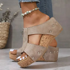Dames Orthopedische Sleehak Sandalen met Ritssluiting