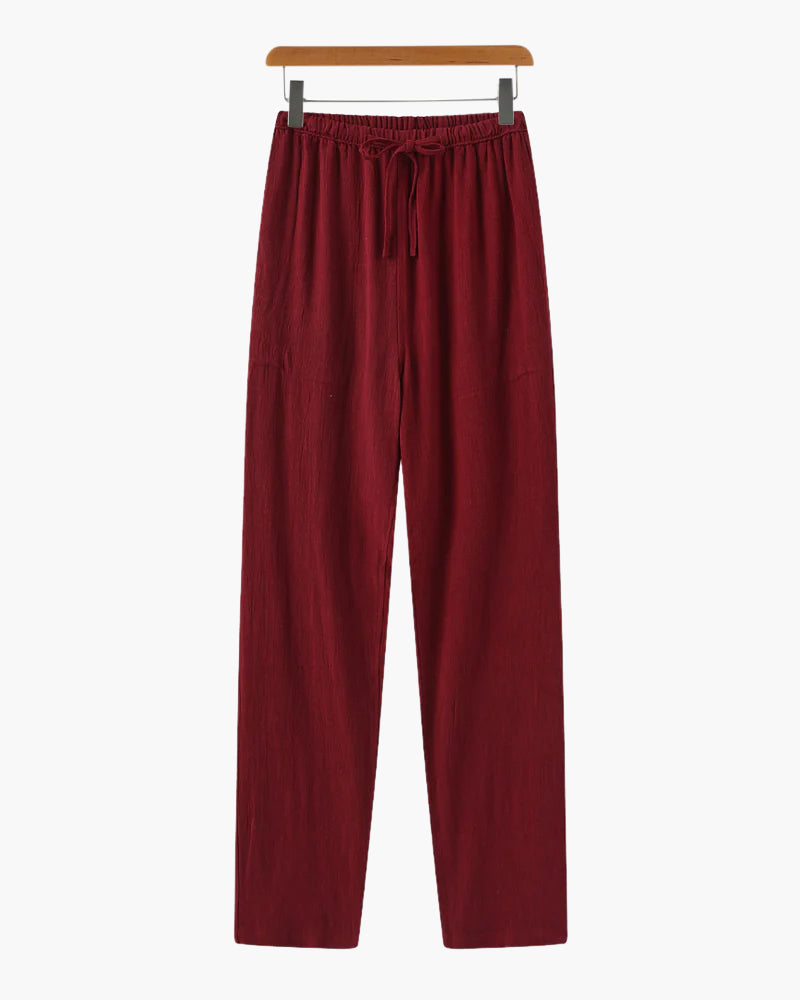 Heren Linnen Broek Lichtgewicht Relaxed Fit