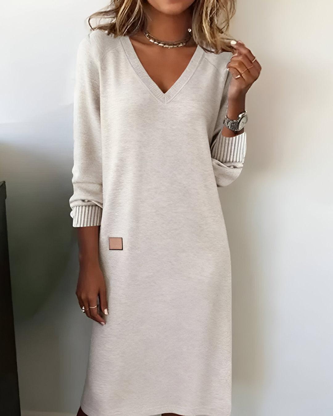 Dames Midi Jurk Minimalistisch