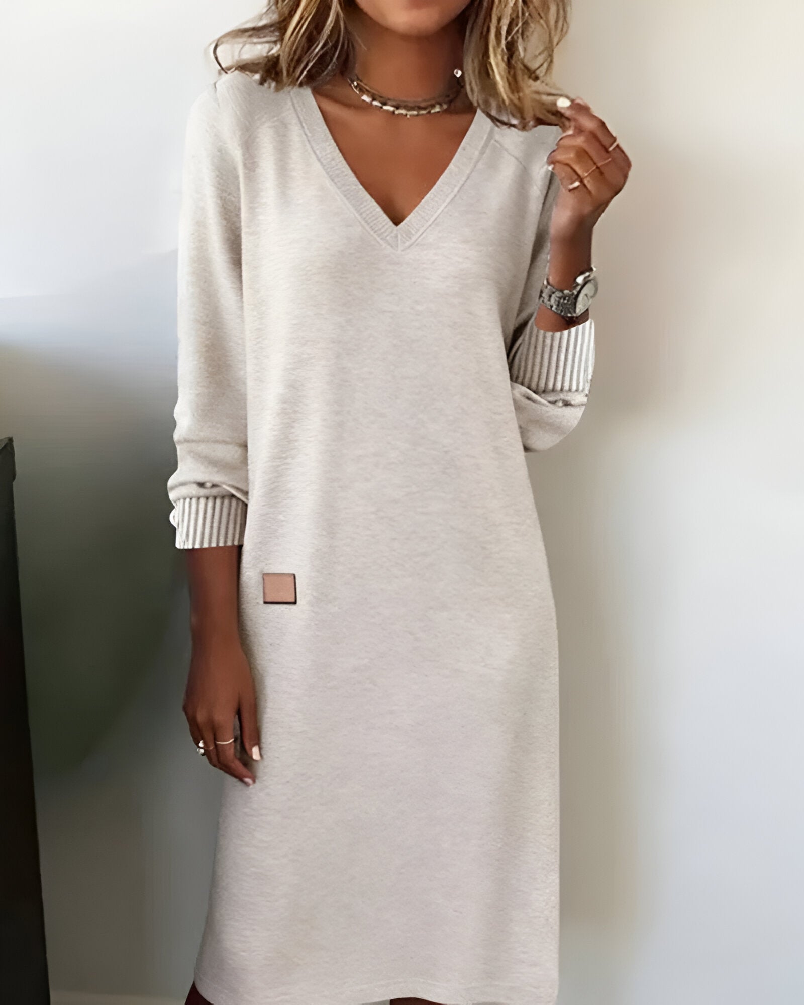 Dames Midi Jurk Minimalistisch