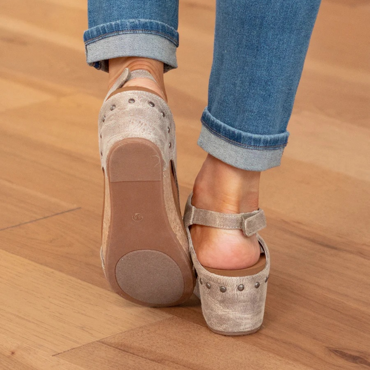 Dames Suède Sleehak Sandalen