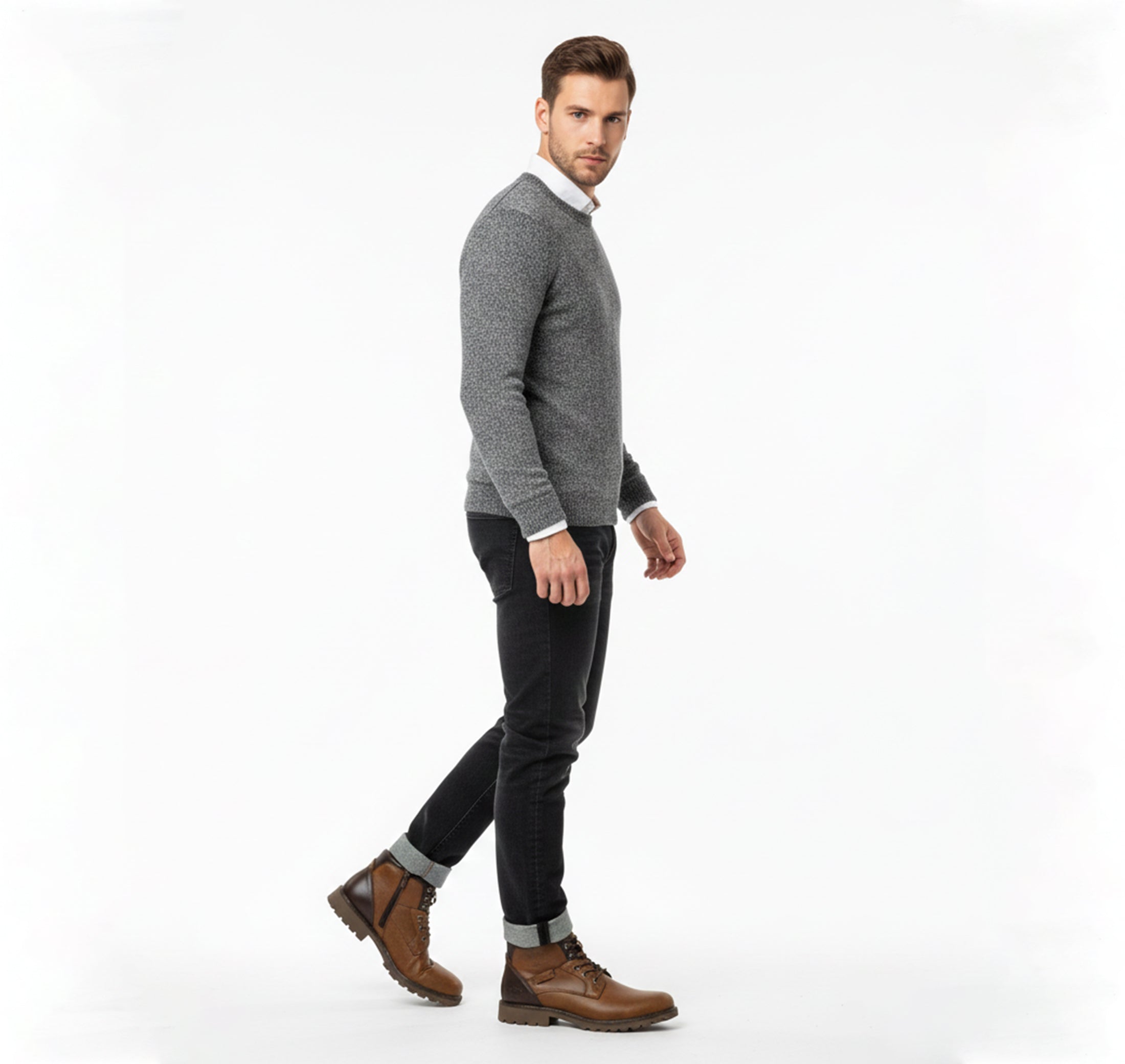 Heren Halfhoge Warme Laarzen Retro Stijl