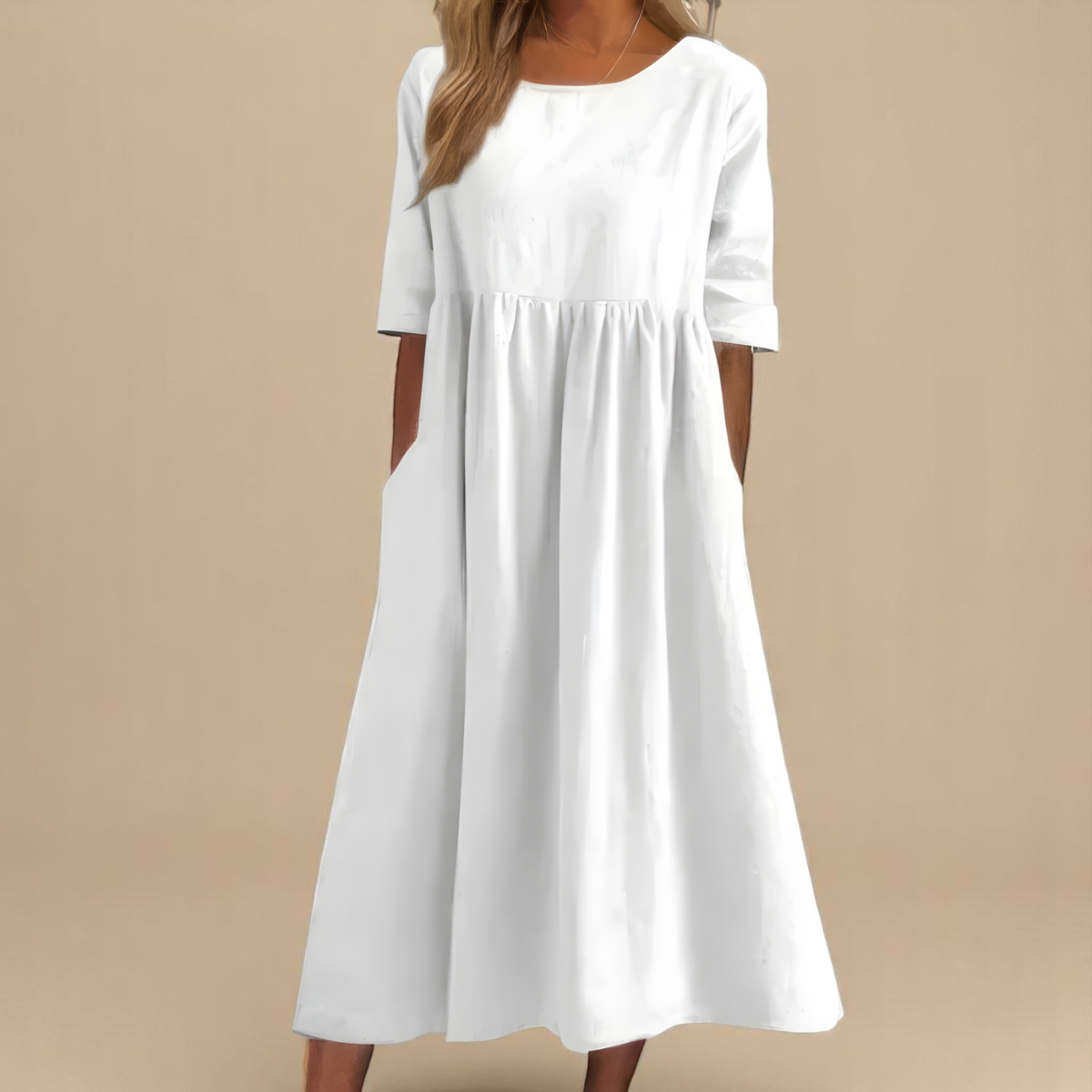 Dames Flatterende Midi Jurk
