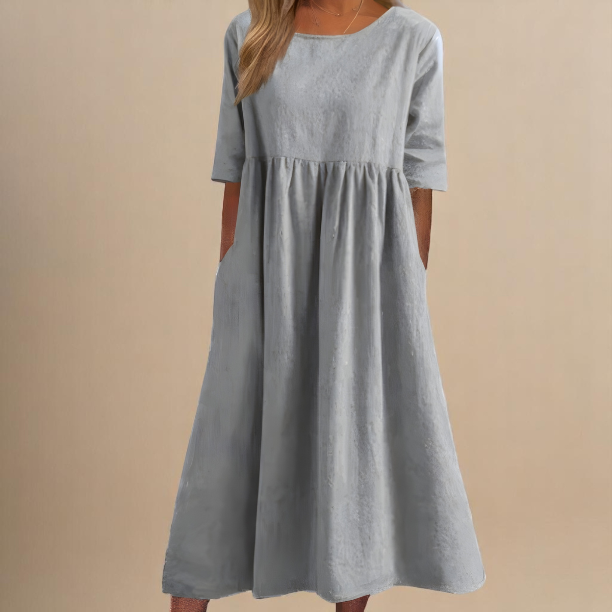 Dames Flatterende Midi Jurk