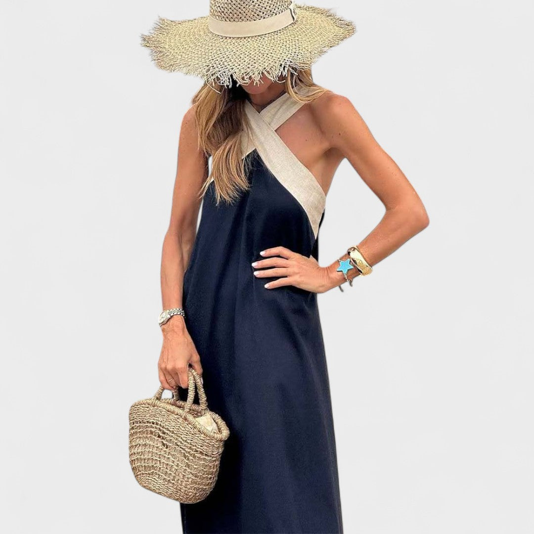 Dames Maxi Jurk Kruishals