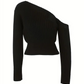 Peaches Trui | Geribde Gebreide One-Shoulder Cropped Trui