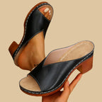 Dames Open Teen Blokhak Instap Sandalen