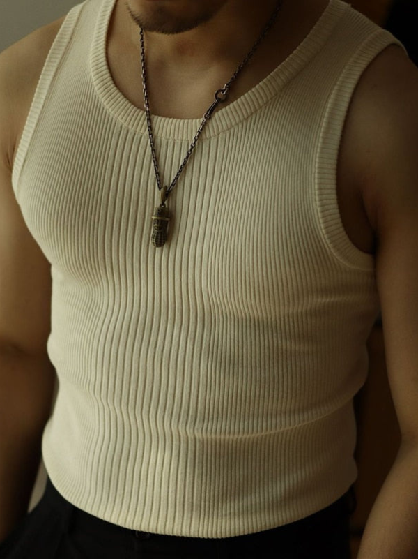 Heren Geribde Tanktop Montarello