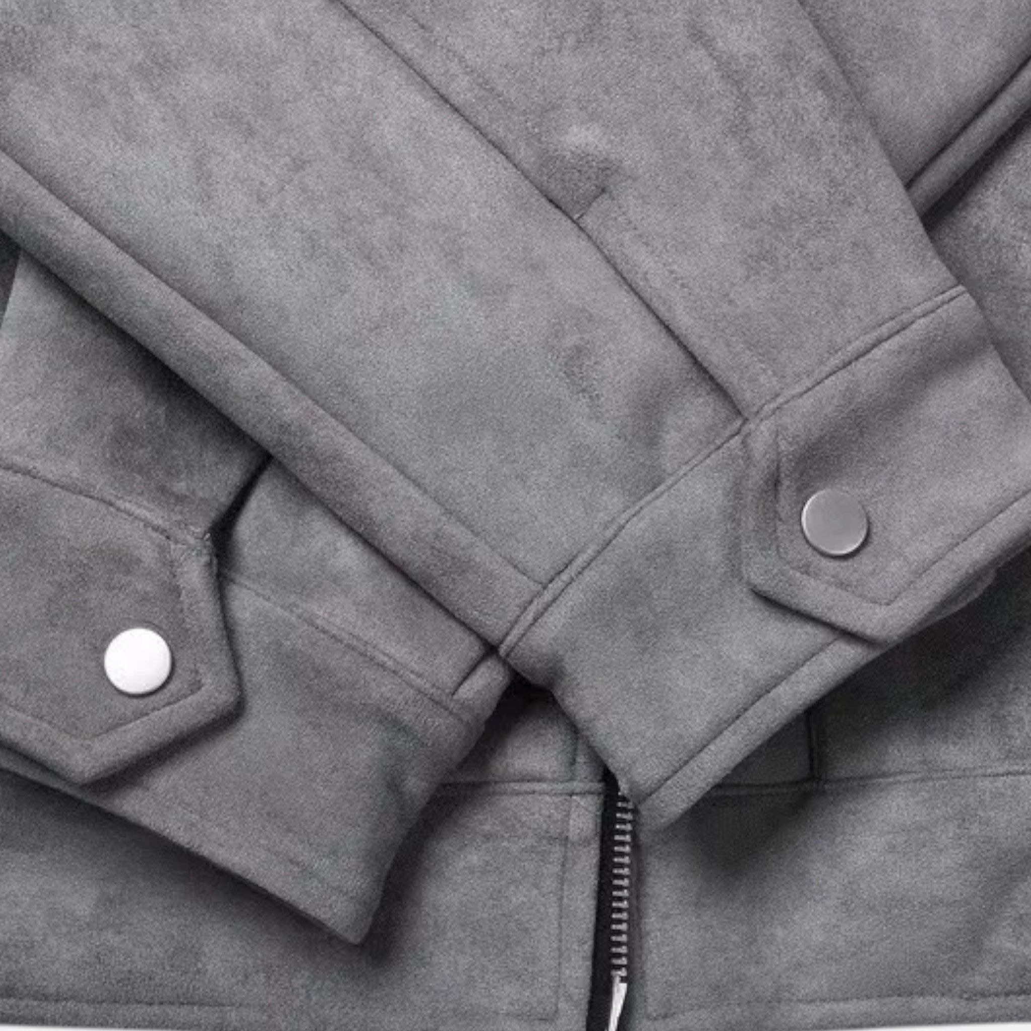 Heren Suède Utility Jas Klassieke Stijl