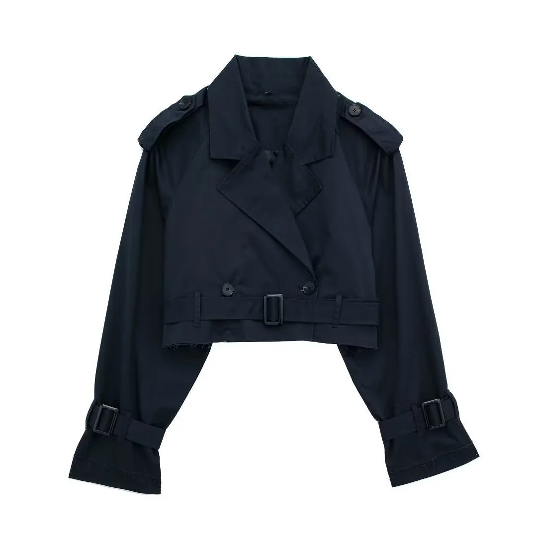 Xosha Trenchcoat | Dames Herfst Cropped Trenchjack