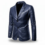 Heren Lange Leren Jas Relaxed Fit