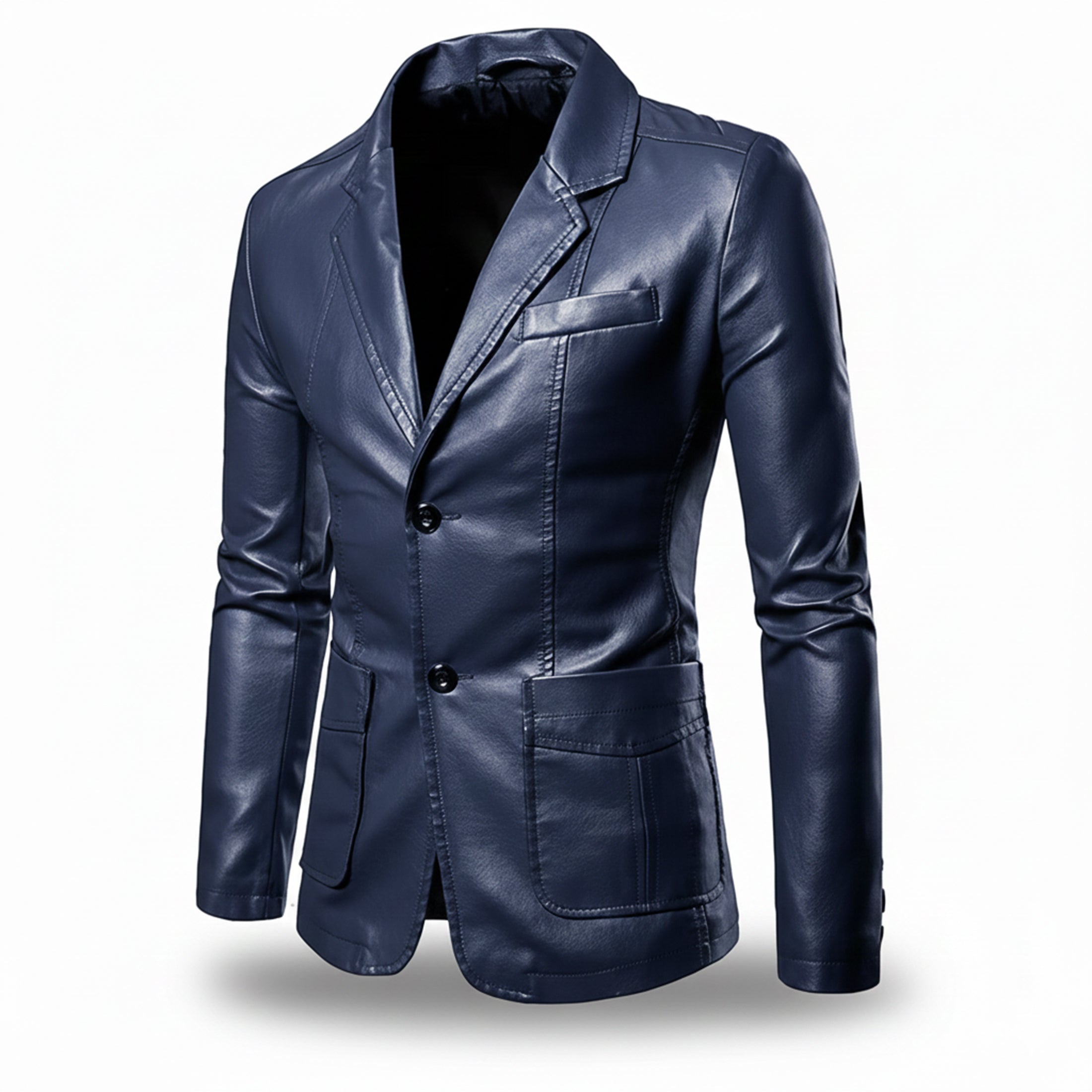 Heren Lange Leren Jas Relaxed Fit
