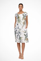 Dames Relaxed Fit Zomer Mini Jurk met Botanische Print