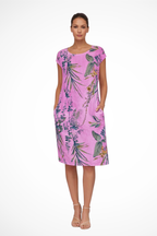 Dames Relaxed Fit Zomer Mini Jurk met Botanische Print