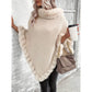 Carmen Poncho | Dames Winter Gebreide Poncho met Imitatiebont