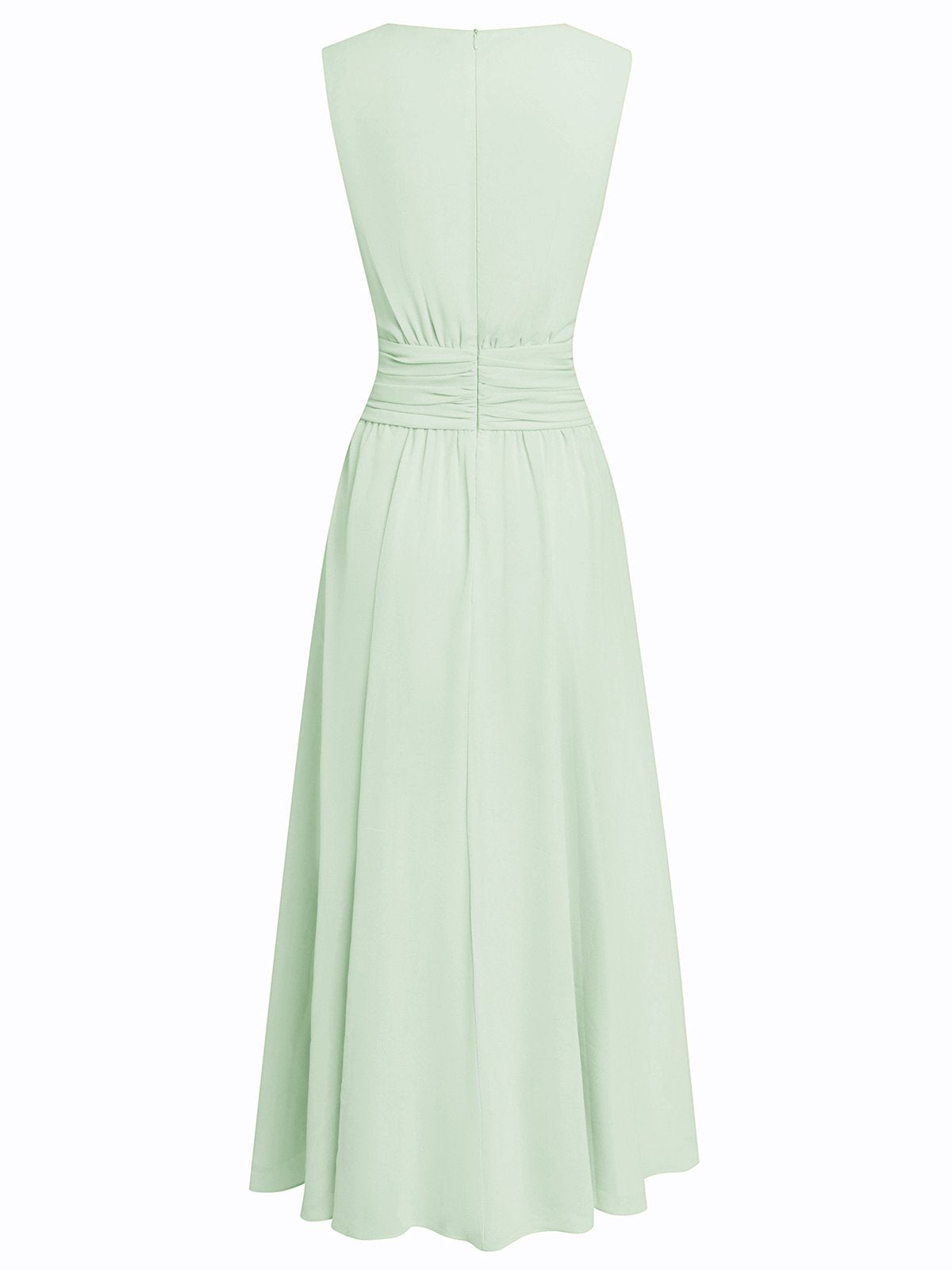 Dames Mouwloze A Lijn Maxi Jurk Chiffon