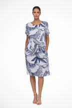 Dames Relaxed Fit Zomer Mini Jurk met Botanische Print