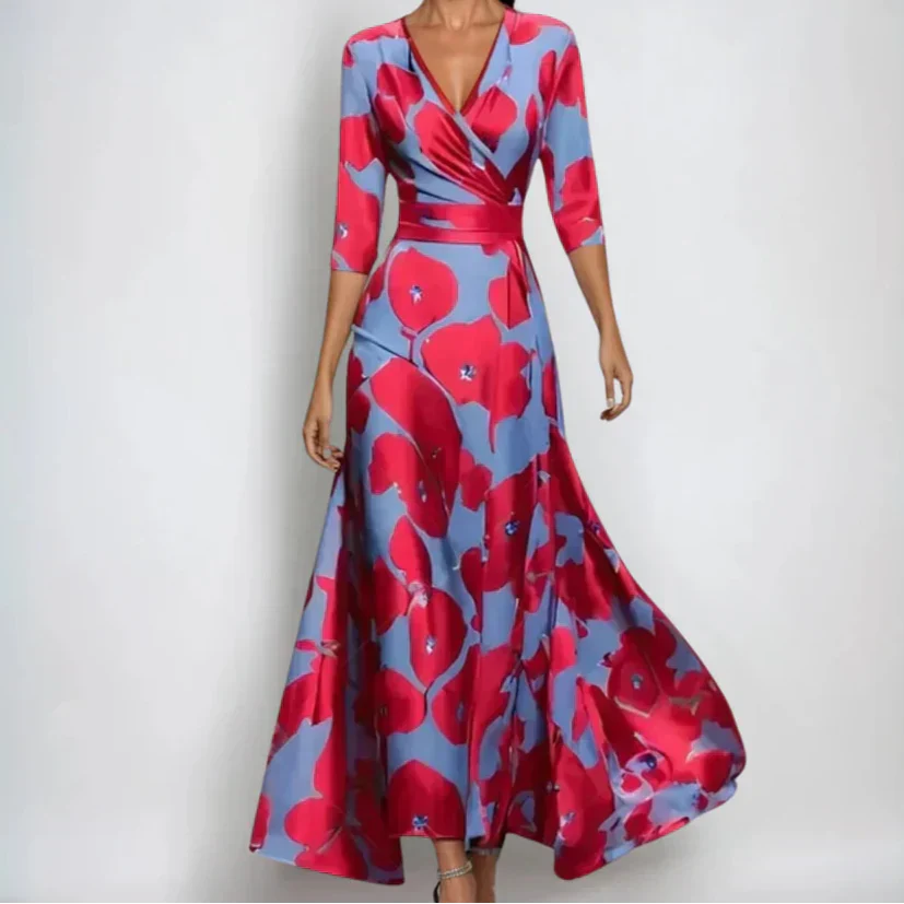 Dames Luxe Maxi Jurk Bloemenprint