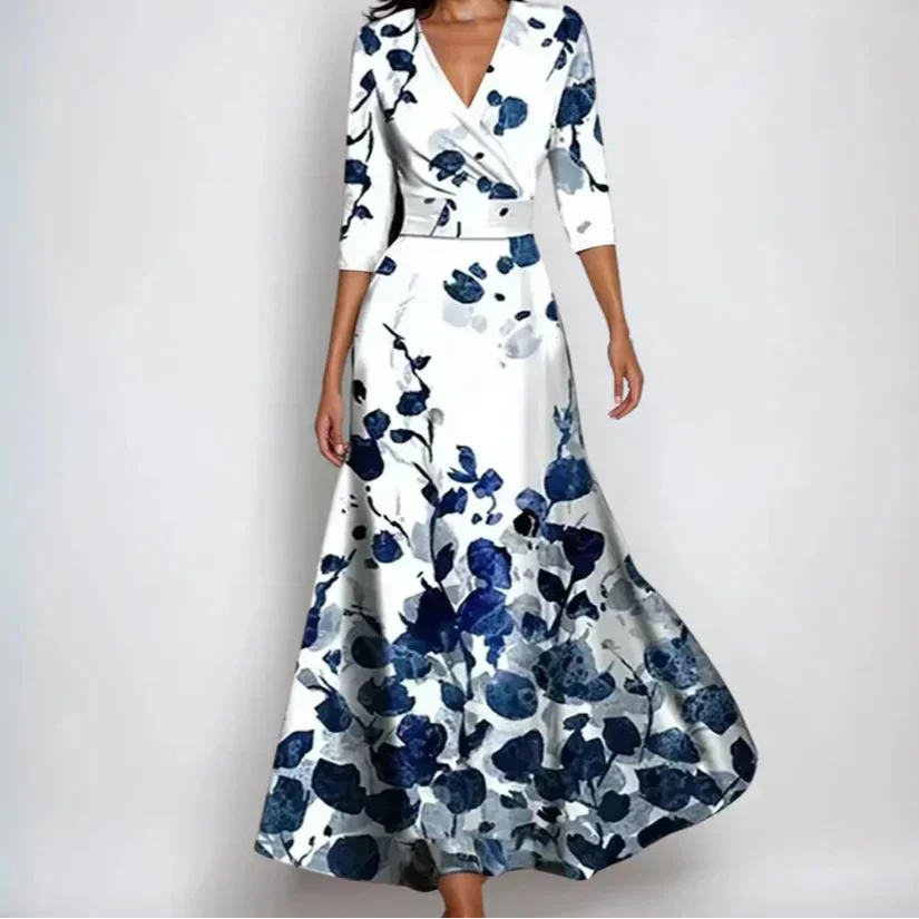 Dames Luxe Maxi Jurk Bloemenprint
