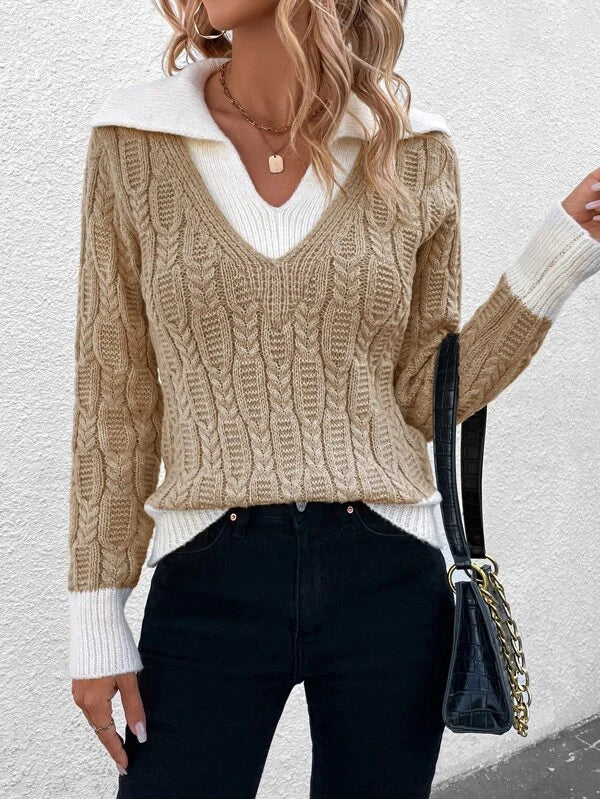 Yvanya Trui | Casual Gebreide V-hals Trui