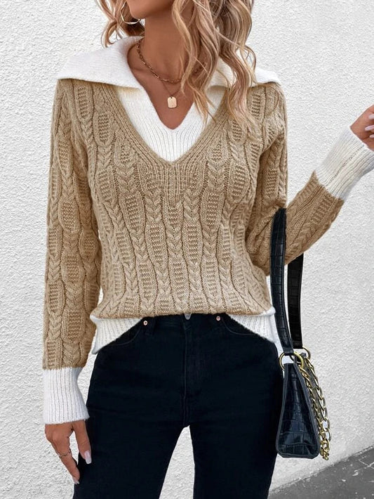 Yvanya Trui | Casual Gebreide V-hals Trui