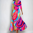 Dames Luxe Maxi Jurk Bloemenprint